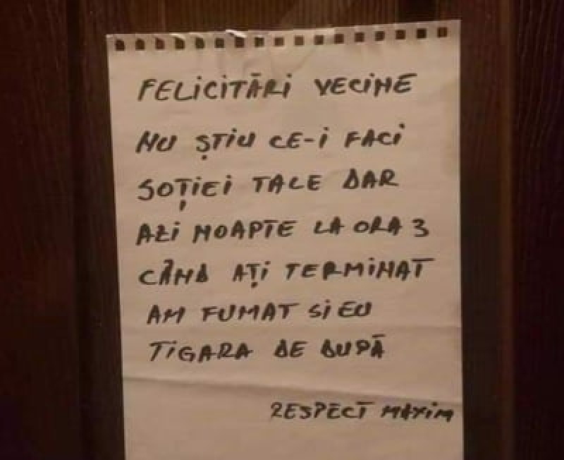 Un mesaj afișat pe ușa unui apartament din București devine viral: 