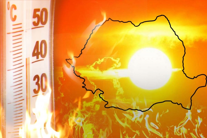 HARTĂ: Temperaturi extreme în România, cupola de foc se răspândește în majoritatea regiunilor țării